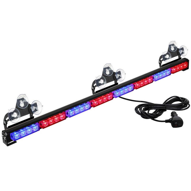 ASPL 36" 32LED Traffic Advisor Light Bar Warning Emergency Strobe Light Bar Directional Flashing Emergency Caution Lighting Led Safety Lights with 16 ft Straight Cord (Red/Blue) - Image 1
